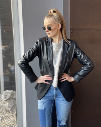 Sako dámské Diesel černý z ovčí kůže